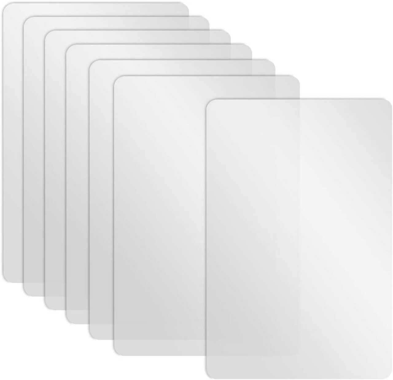 7 Pcs Plastic Placemats Matte Transparent Heat Resistant Washable Table Mats for Dining, Kitchen, 17 x 11 Inches
